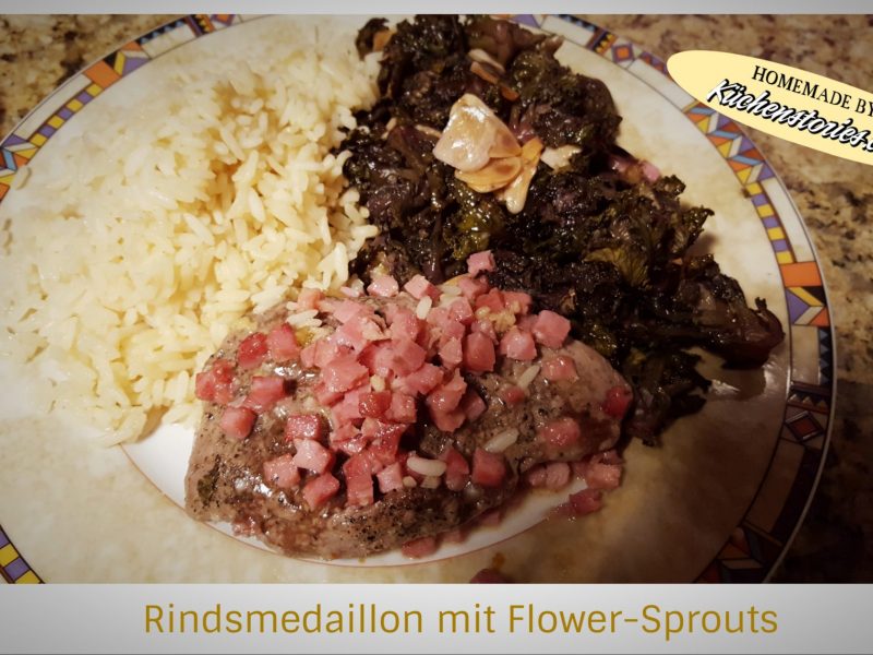 Rindsmedaillon mit Flower-Sprouts