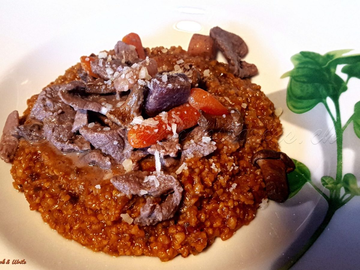Rindsplätzli à la Minute mit Risotto - Küchenstories - Cook & Write