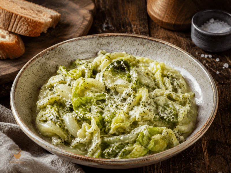 Warmer Kopfsalat mit Frischkäse